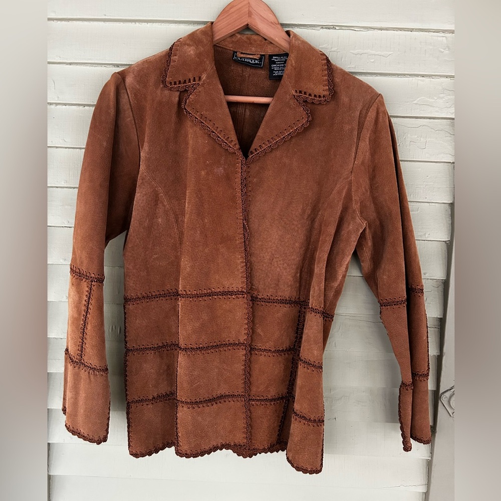 Suede Brown Crochet Jacket